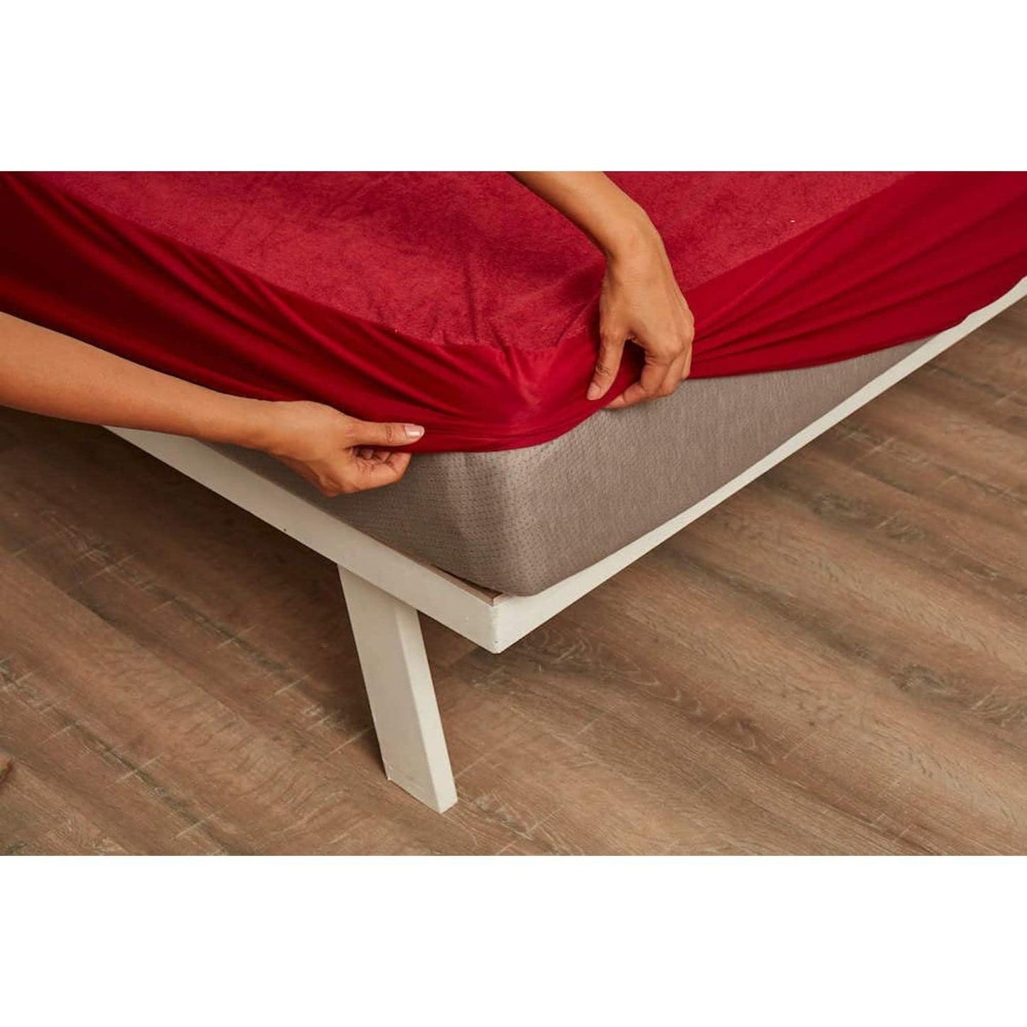 Wakefit Cotton Feel Ultra Soft Waterproof Mattress Protector|Breathable - Hypoallergenic Mattresses Cover 72" x 72" - King, Beetroot, Beetroot, Beetroot - Cotton Feel-purple