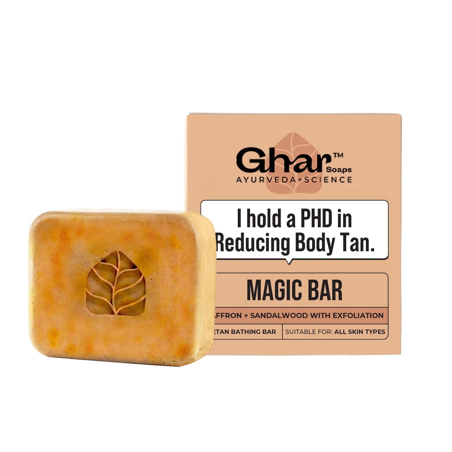 Ghar Soaps Sandalwood & Saffron Magic Bar For Bath (300 Gms Pack Of 3) | Paraben Free | Chandan & Kesar Bath Soap | Handmade Soaps For Glowing | Skin Brightening Soap For Men & Women