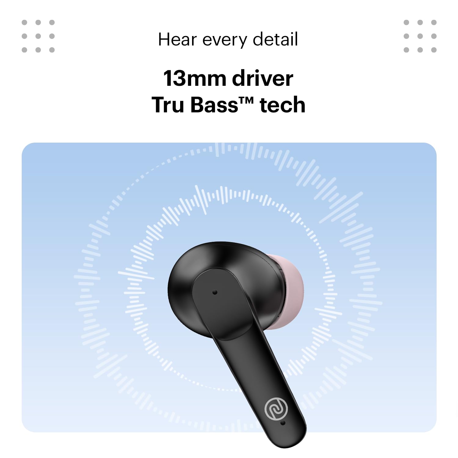 Noise Buds VS104 Truly Wireless Earbuds with 45H of Playtime, Quad Mic with ENC, Instacharge(10 Min=200 Min), 13Mm Driver, Low Latency, BT V5.2 (Charcoal Black)