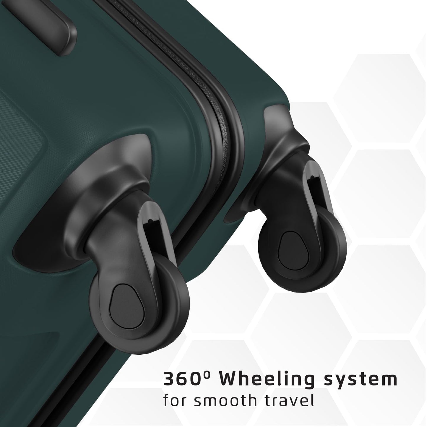 Safari Pentagon Set of 2, Cabin & Checkin Trolley Bags Hard Case Polypropylene 4 Wheels 360 Degree Wheeling System Luggage, Travel Bags, Suitcase for Travel, Trolley Bags for Travel, Dusk Green