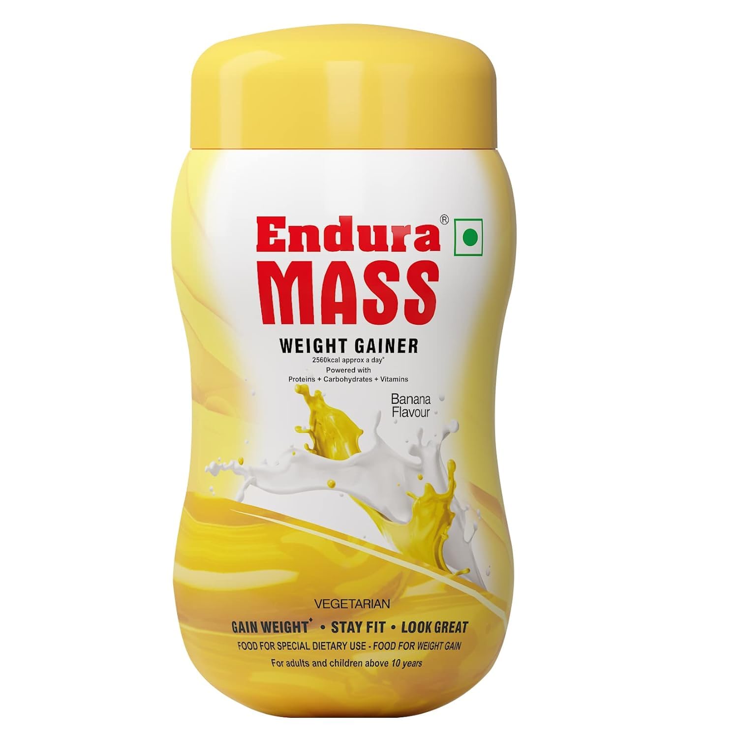 Endura Mass Weight Gainer Powder 550g Banana Flavour | Unique blend of 3 Sources of Protein, Carbs, Vitamins & Essential Minerals | Ideal for Children Above 10 Years, Men, Women & Athletes