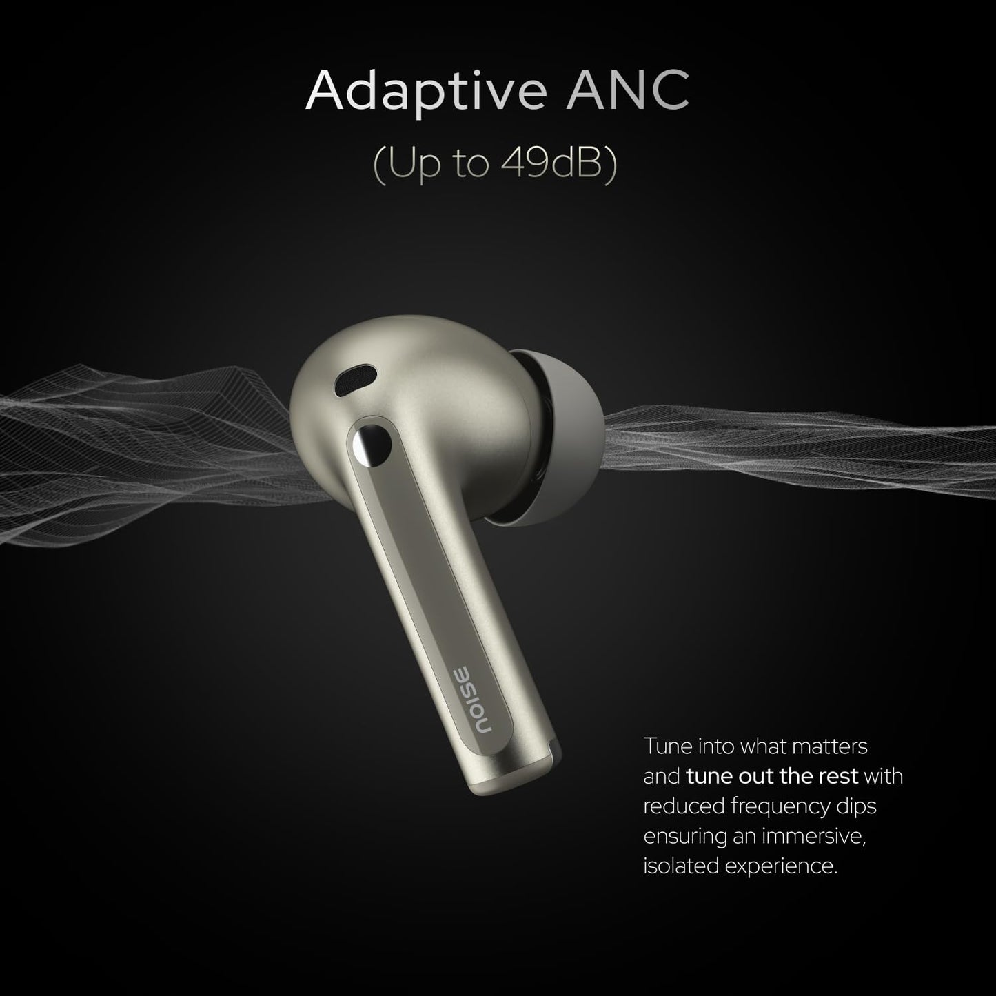 Noise Master Buds, Sound by Bose in-Ear Bluetooth Earbuds, Up to 49dB Adaptive ANC, LHDC 5.0, Immersive Spatial Audio, 44H Playtime with 6 mic ENC, Dual Pairing, IPX5 Ear Buds TWS (Onyx)