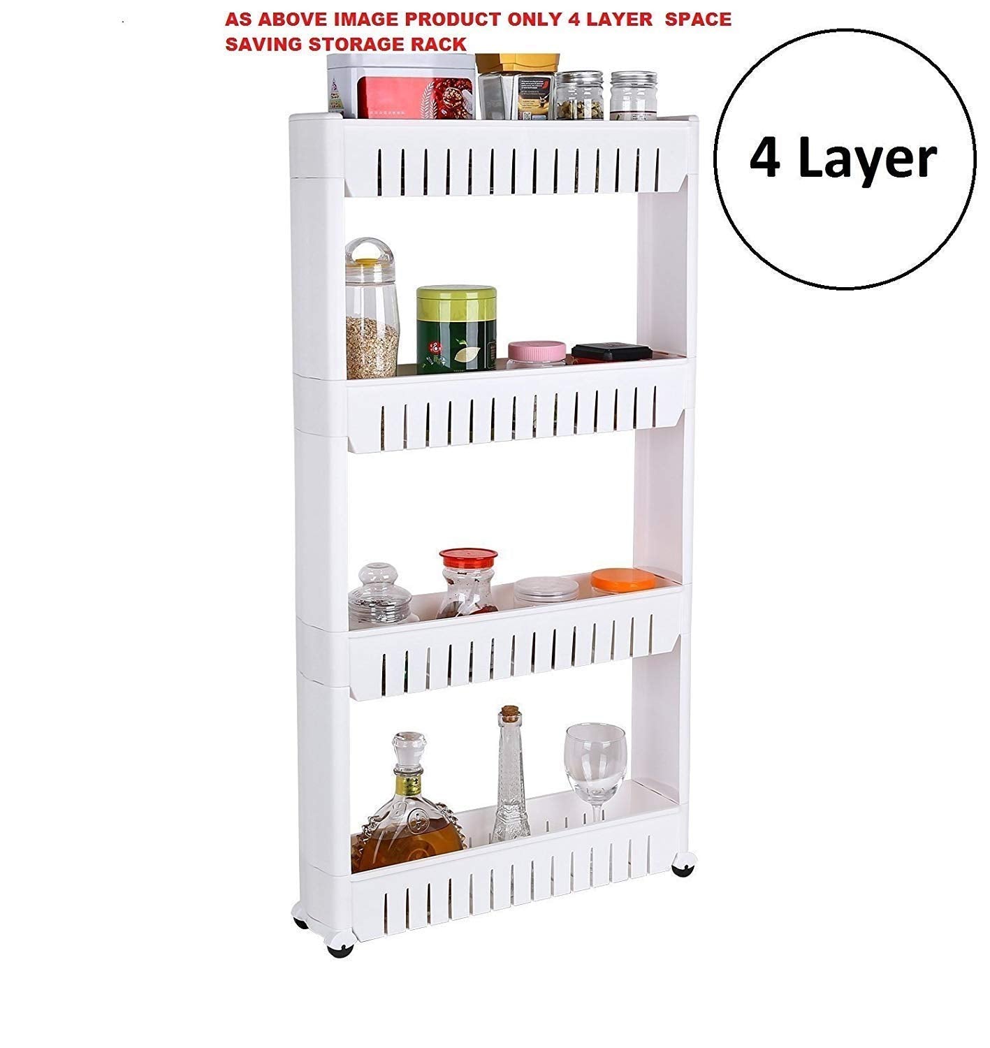 Multipurpose 4 Layer Space Saving Storage Organizer Rack Shelf - Springkart 