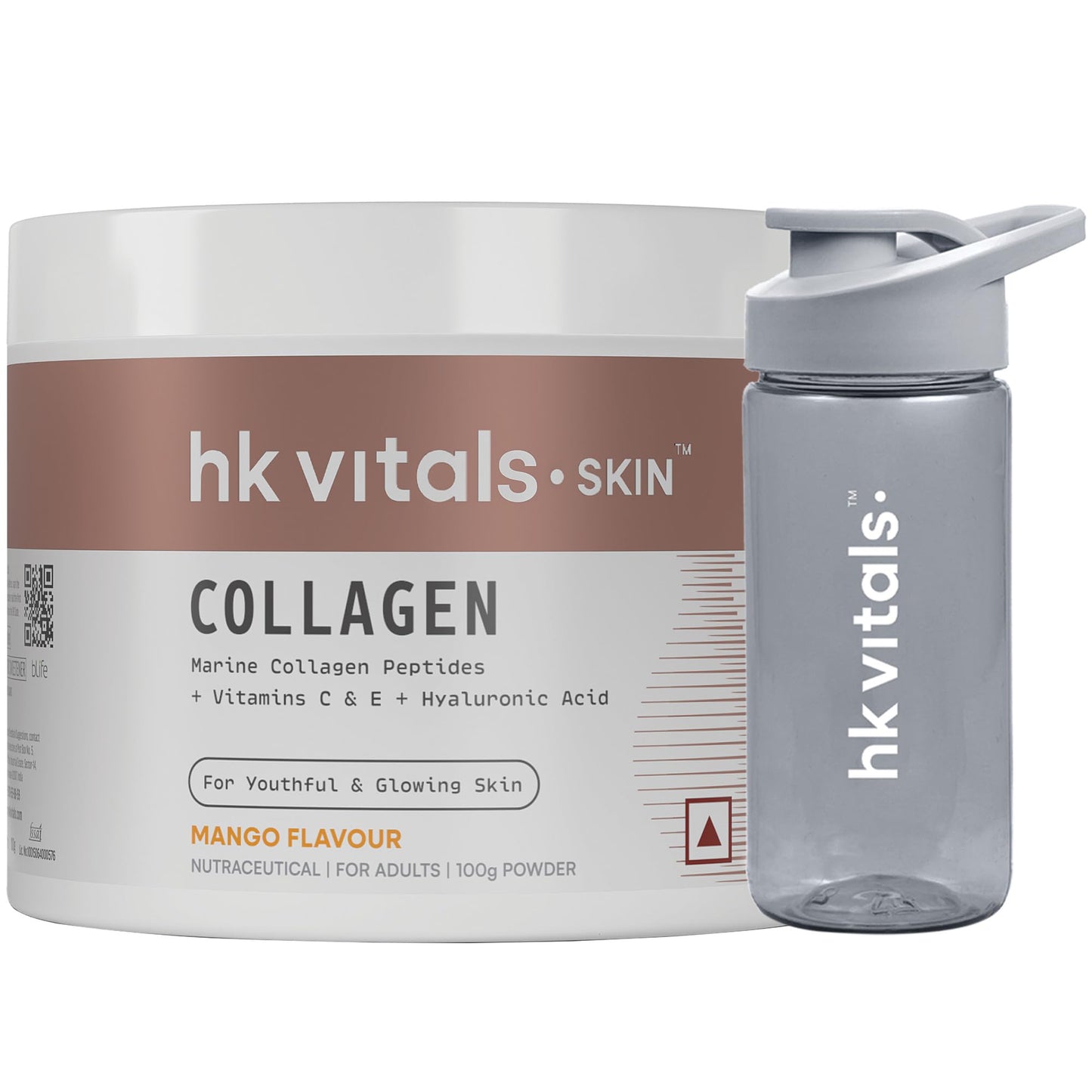 HealthKart hk vitals Skin Radiance Marine Collagen Supplement (Mango,200g) (Pack of 2)|With Biotin,Vitamin C & E for Healthy Skin & Hair,powder,2 count,25 Servings - Springkart 