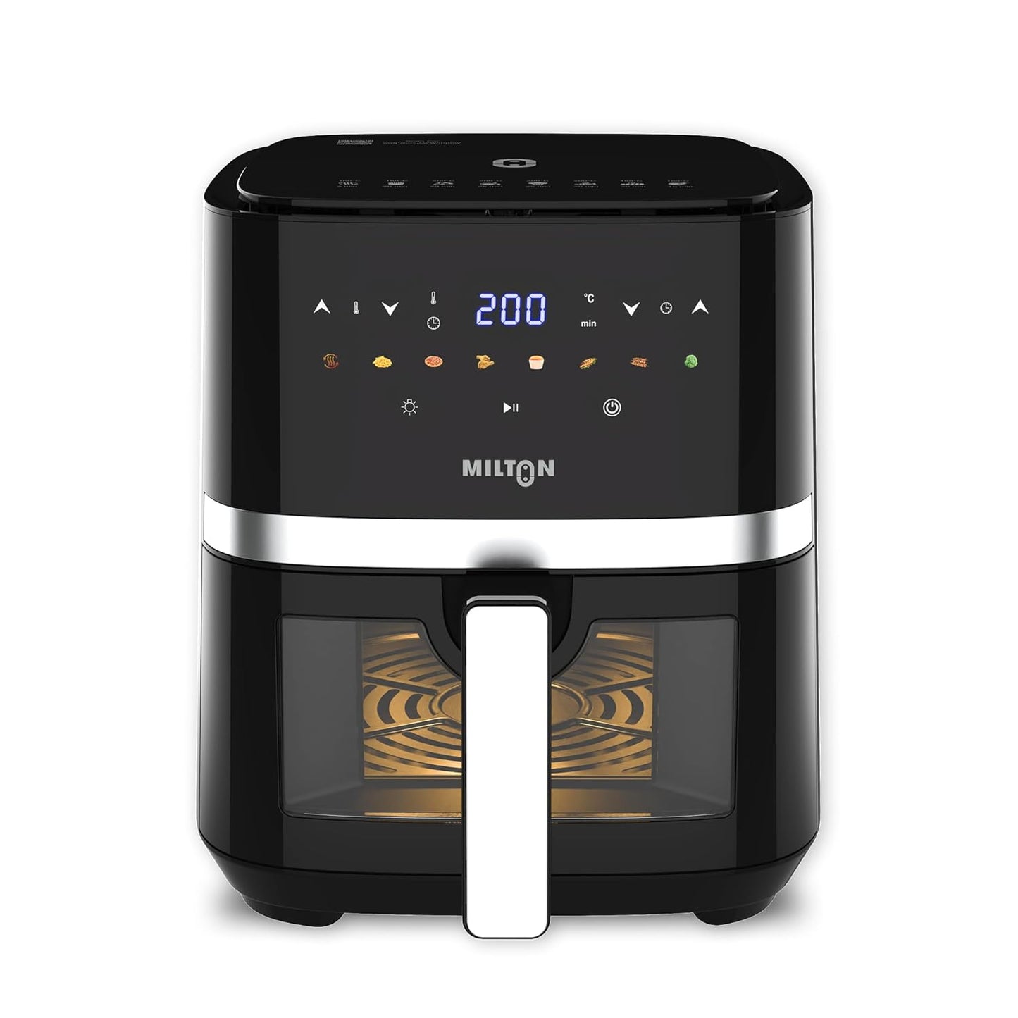 Milton Rapid Digital Air Fryer 5L | 1450W | 360° High Speed Air Circulation | Up to 90% Less Oil Usage | 8 Preset Menus | Touch Control Panel & Digital Display | Auto Shut-Off | 1 Year Warranty