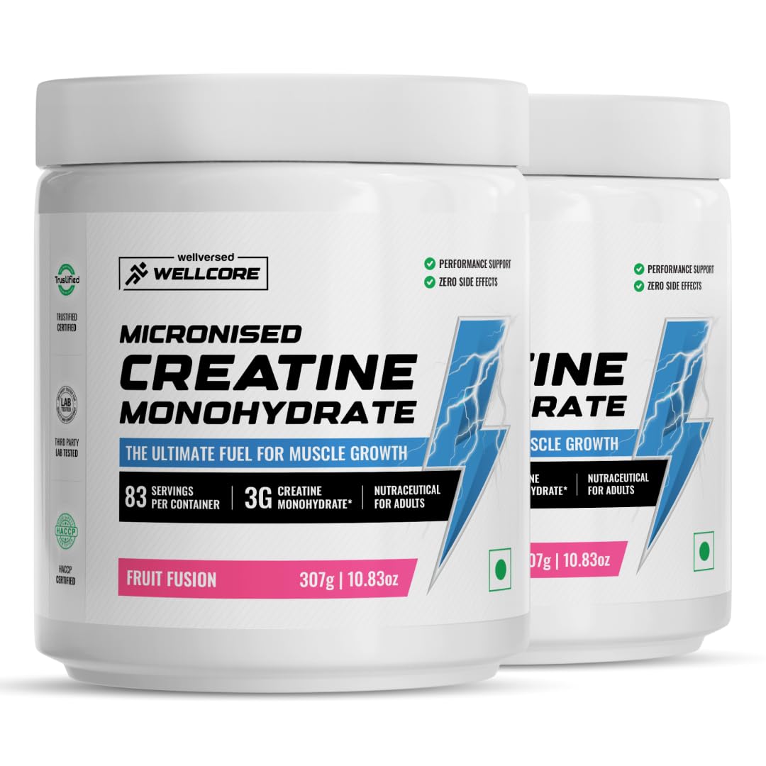 Wellcore - Pure Micronised Creatine Monohydrate,Tropical Tango (122g, 33 Servings), Rapid Absorption, Enhanced Muscle Strength & Power, Fast Recovery,Increased Muscle Mass