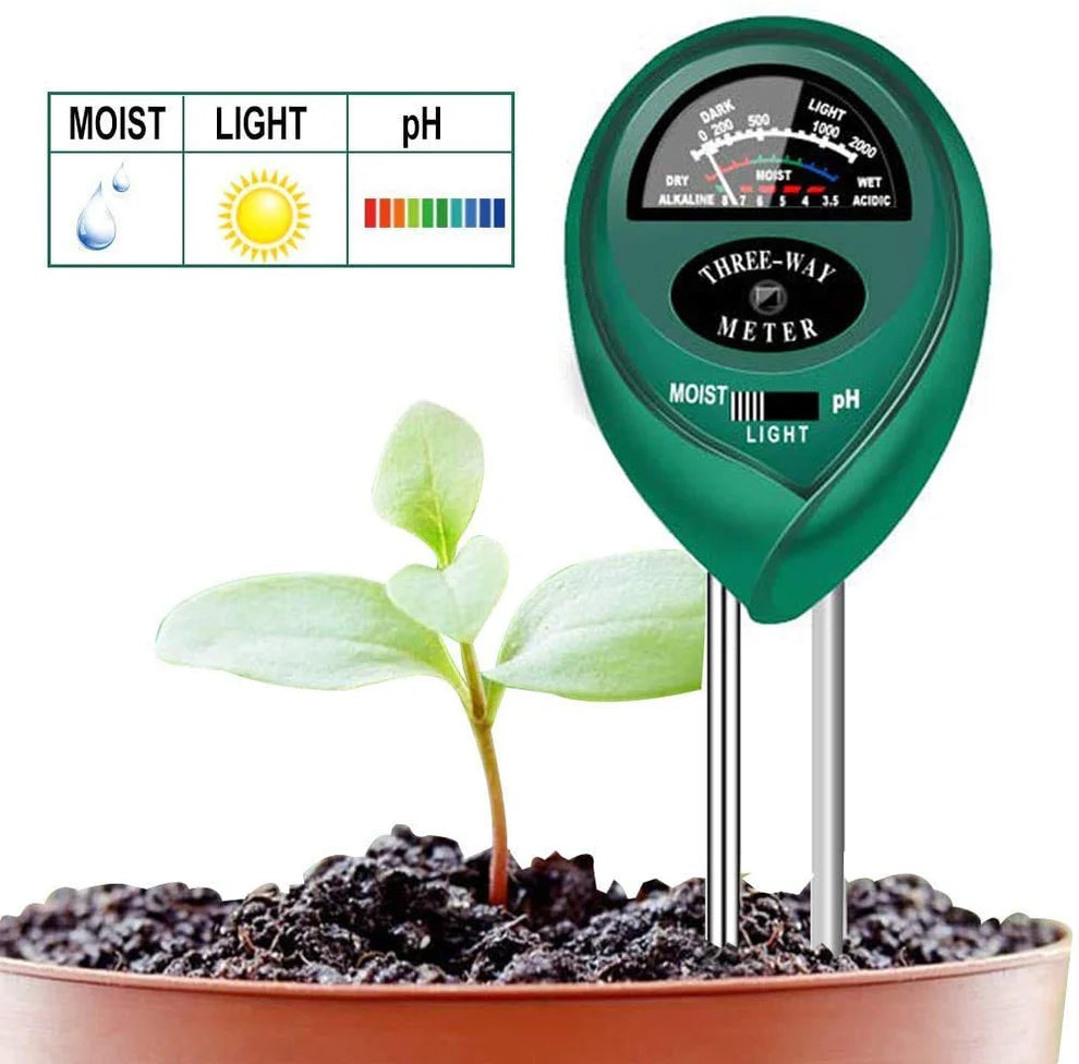 3-in-1 Soil Test Kit – pH, Moisture & Light Meter for Plants, Garden & Lawn