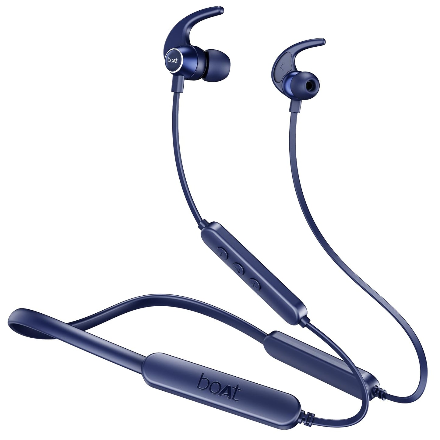 boAt Rockerz 255 Pro+, 60HRS Battery, Fast Charge, IPX7, Dual Pairing, Low Latency, Magnetic Earbuds, in Ear Bluetooth Neckband, Wireless with Mic Earphones (Navy Blue) - Springkart 