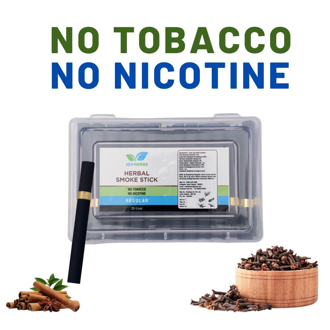 Herbals Regular Flavour Cigarette, Tobacco and Nicotine Free Herbal Smoke Sticks - 1 Packet (25 Sticks)