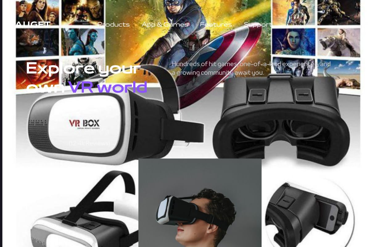 VR Headset Box |Virtual Reality Headset | 3D Glasses Headset |VR Set Box | Best VR Headset |Gift for Kids and Adults for 3D Gaming and VR Videos - Springkart 