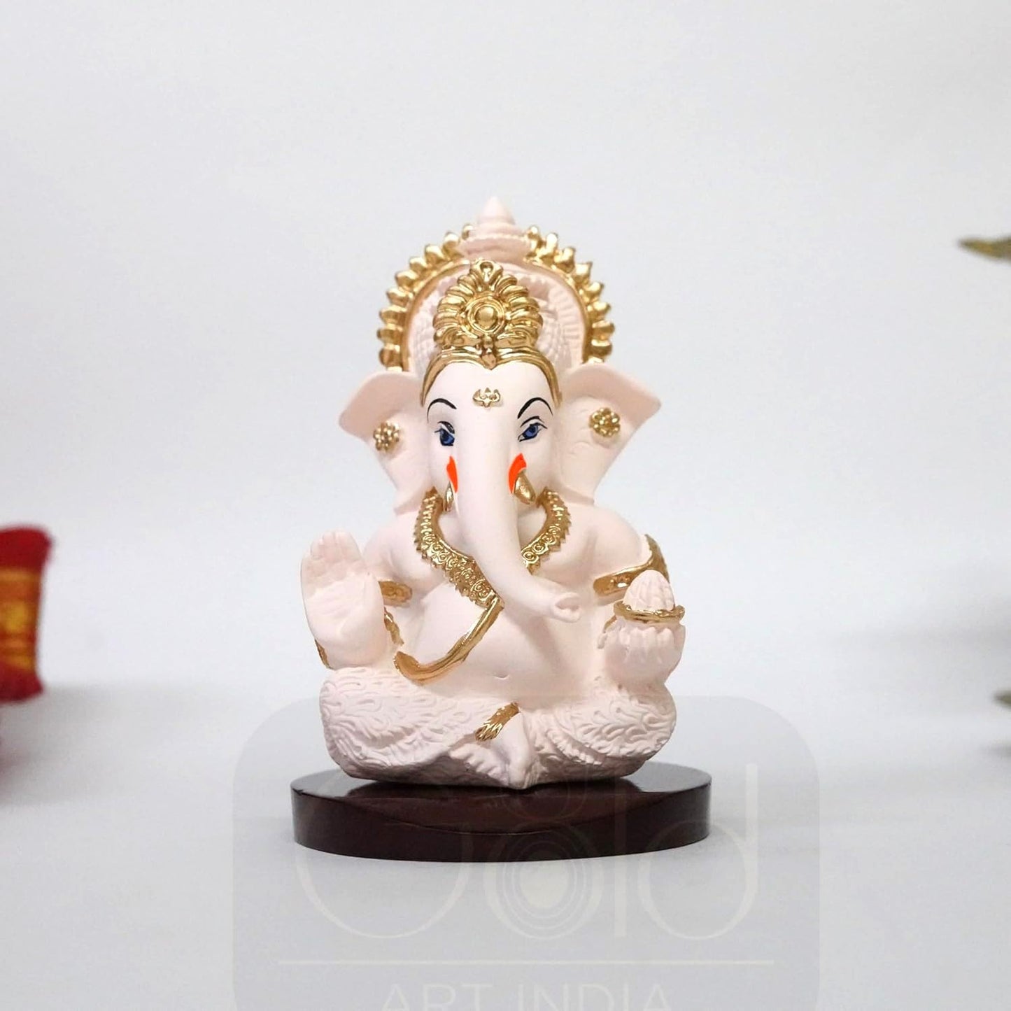 Gold Art India Ganesha Idol | Ganesh Statue for Home Decor | Ganesha murti for Office Desk, & Ganpati Idol for Car Dashboard | Unique Wedding & Birthday Gift (Gold Antique 3.5")
