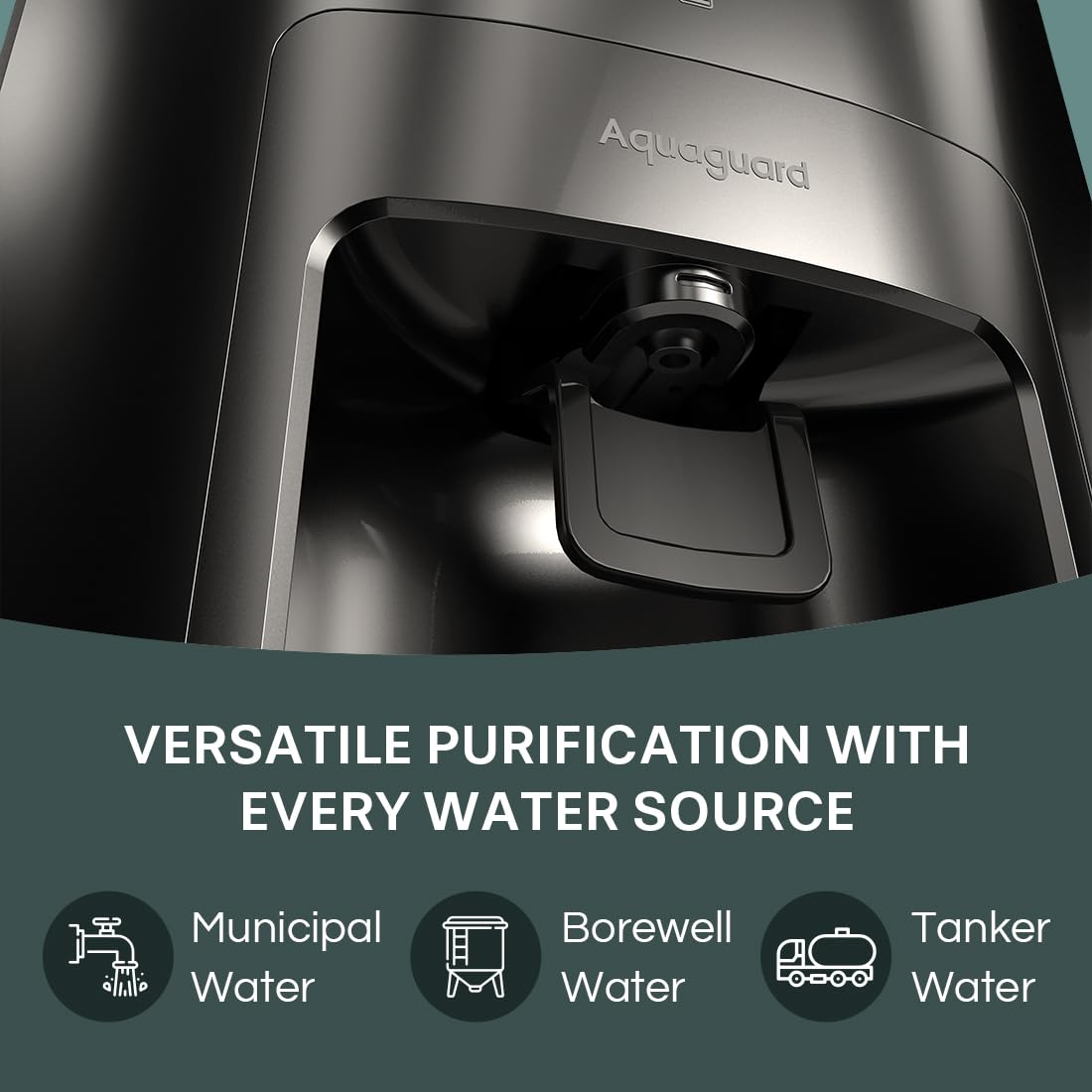 Aquaguard Delight NXT Aquasaver 9-Stage Water Purifier | Upto 60% Water Savings | RO+UV+UF+MC Tech | Taste Adjuster | Suitable for Borewell, Tanker & Municipal Water | India’s #1 Water Purifier