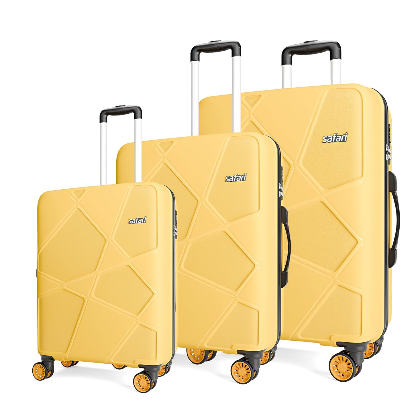 Safari Pentagon Set of 2, Cabin & Checkin Trolley Bags Hard Case Polypropylene 4 Wheels 360 Degree Wheeling System Luggage, Travel Bags, Suitcase for Travel, Trolley Bags for Travel, Dusk Green