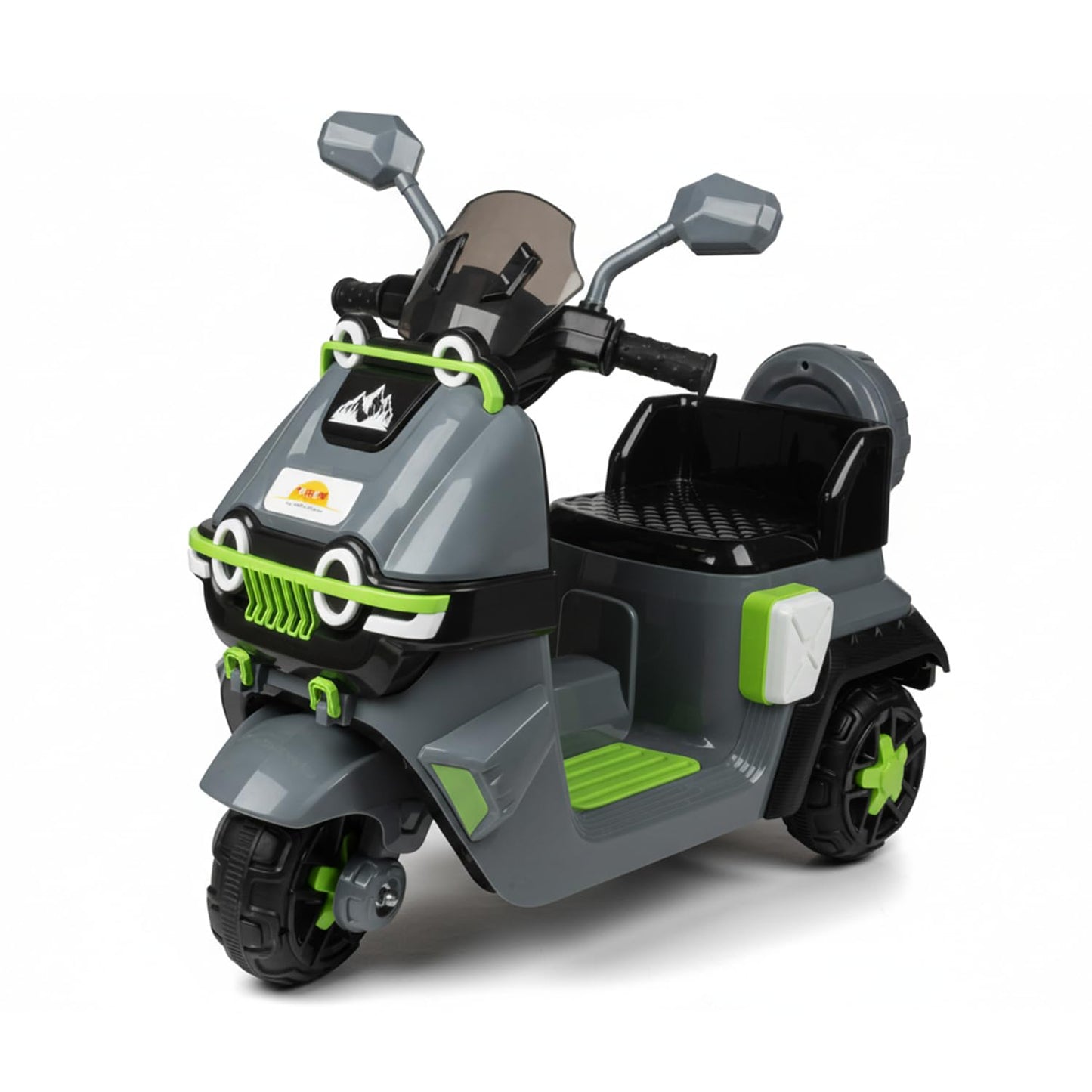 Toyzone Himalayan Electric Scooty - Grey | Rechargeable Scooty 6V | Powered by 6.5 ah Battery | Music Player with Bluetoooth & USB | 6 Month Warranty on Battery | Make in India | for Kids 2+ Years