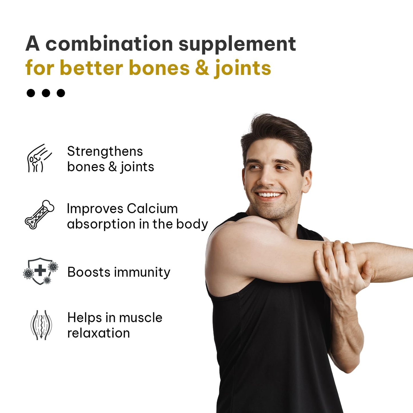 HealthKart hk vitals Calcium Magnesium & Zinc |With Vitamin D3, Calcium Supplement for Women and Men|for Bone Health & Joint Support, 1 count, 60 capsules - Springkart 
