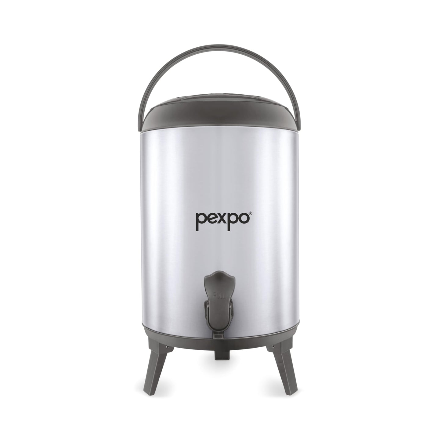 Pexpo Superio 8 Stainless Steel Insulated Camper/Water Jug | Sturdy Base | Water Dispenser | BPA Free | for Home, Kitchen, Picnic, Outdoor (8 liters, Silver)