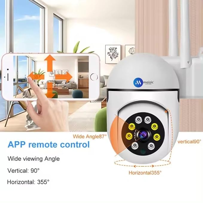 Maizic Smarthome Pack of 2 WiFi Mini PTZ Cameras 3MP | Dual Indoor/Outdoor Security Set, 360° Pan-Tilt Zoom, Color Night Vision, Two-Way Audio, AI Motion Alerts, Multi-User Live View