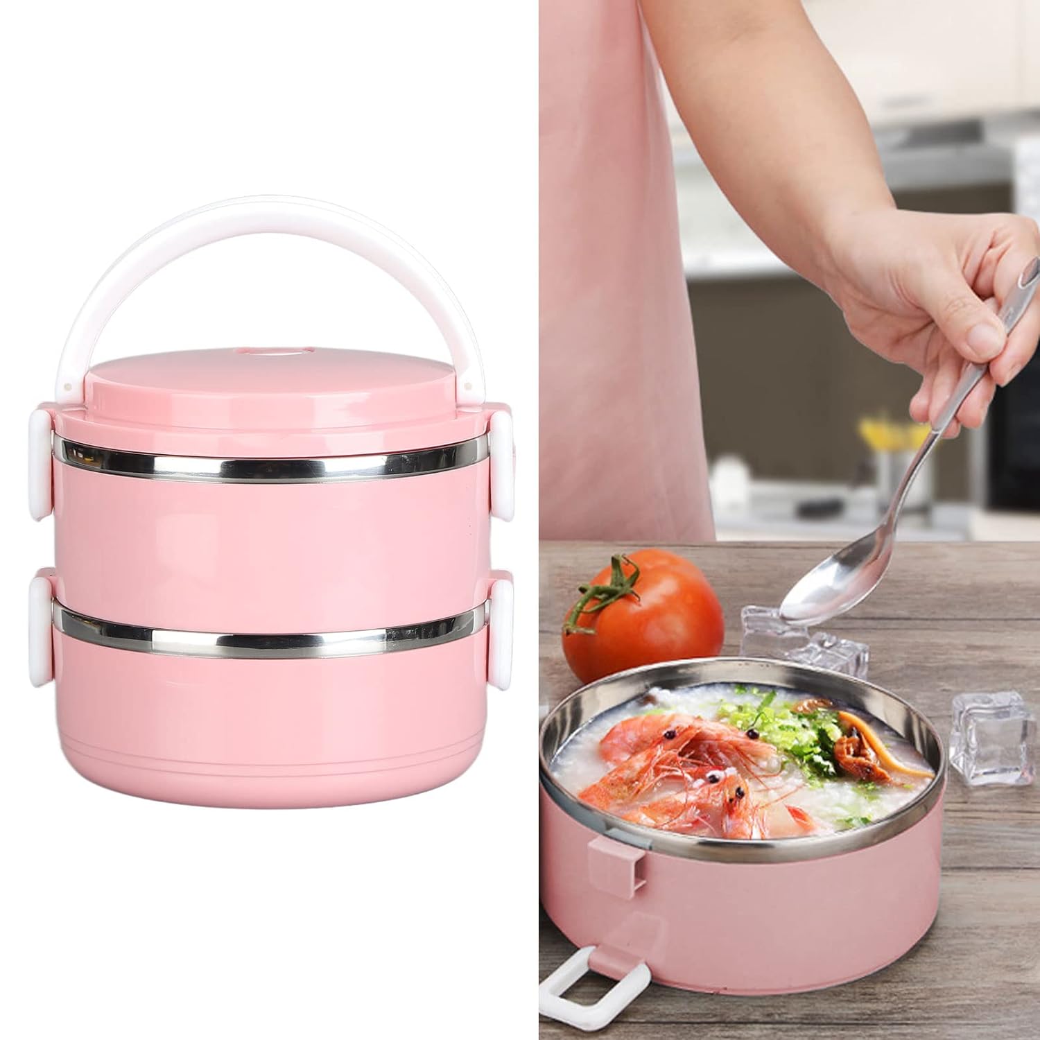 Doraemon 2layer Lunch Box Steel High Quality 2 Layer Tiffin Box For Home , Office & School Use - Springkart 