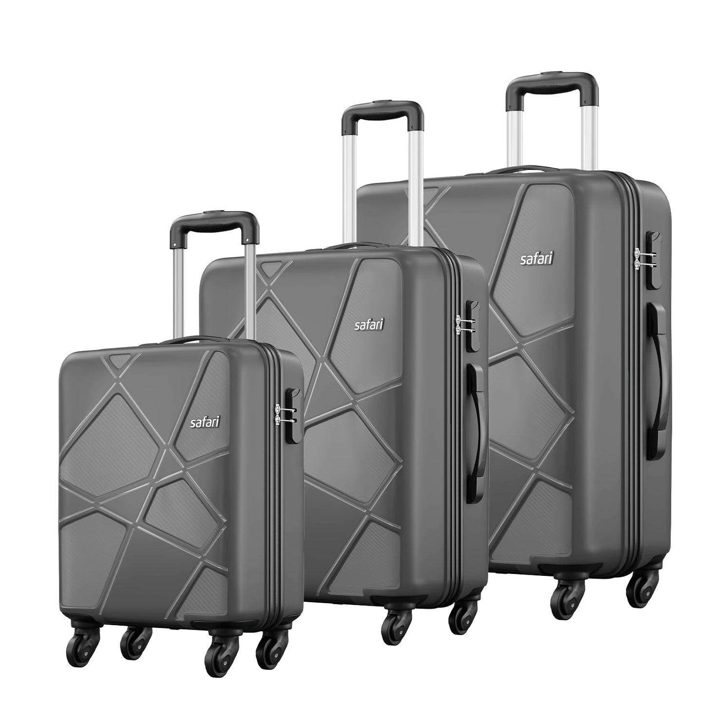 Safari Pentagon Set of 2, Cabin & Checkin Trolley Bags Hard Case Polypropylene 4 Wheels 360 Degree Wheeling System Luggage, Travel Bags, Suitcase for Travel, Trolley Bags for Travel, Dusk Green
