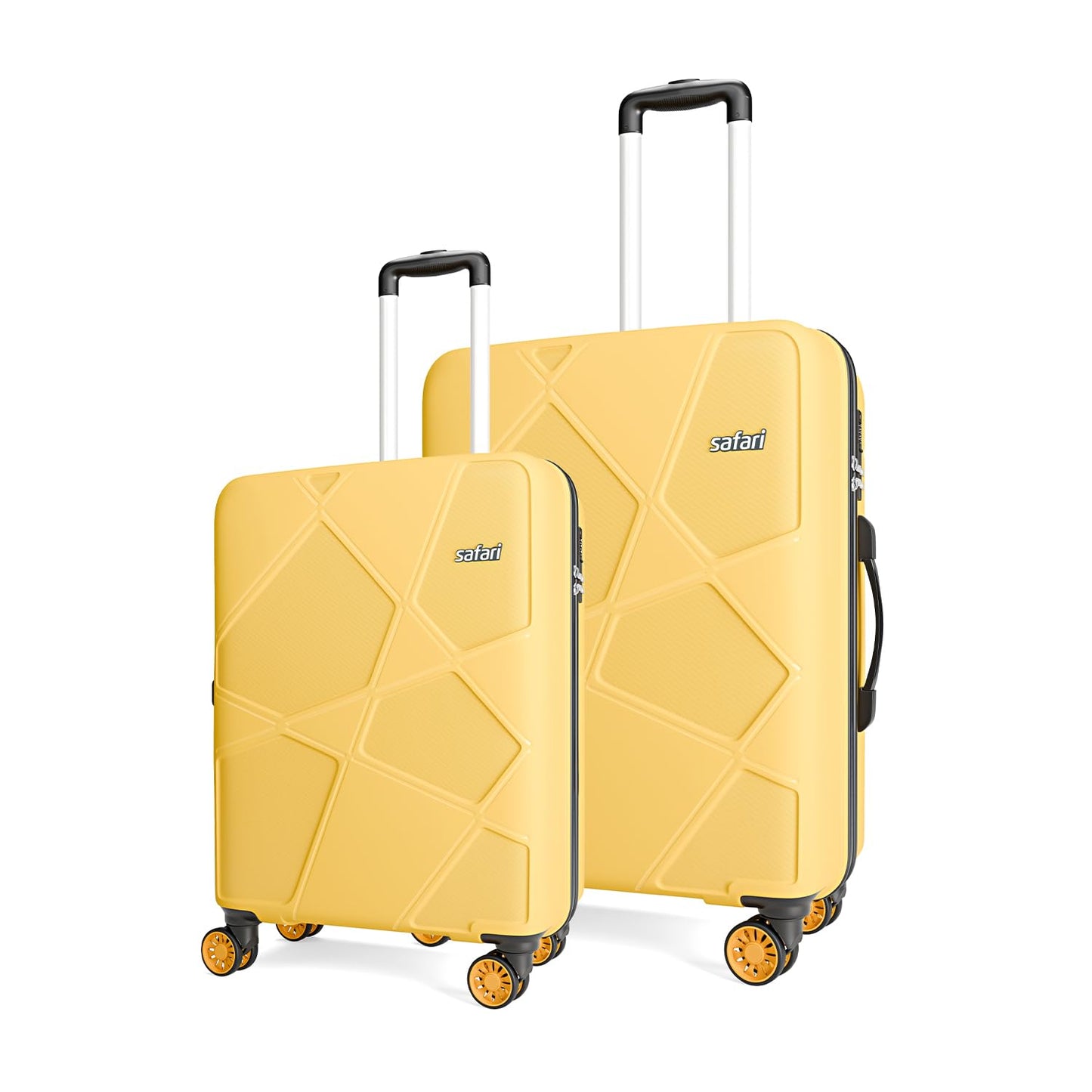 Safari Pentagon Set of 2, Cabin & Checkin Trolley Bags Hard Case Polypropylene 4 Wheels 360 Degree Wheeling System Luggage, Travel Bags, Suitcase for Travel, Trolley Bags for Travel, Dusk Green