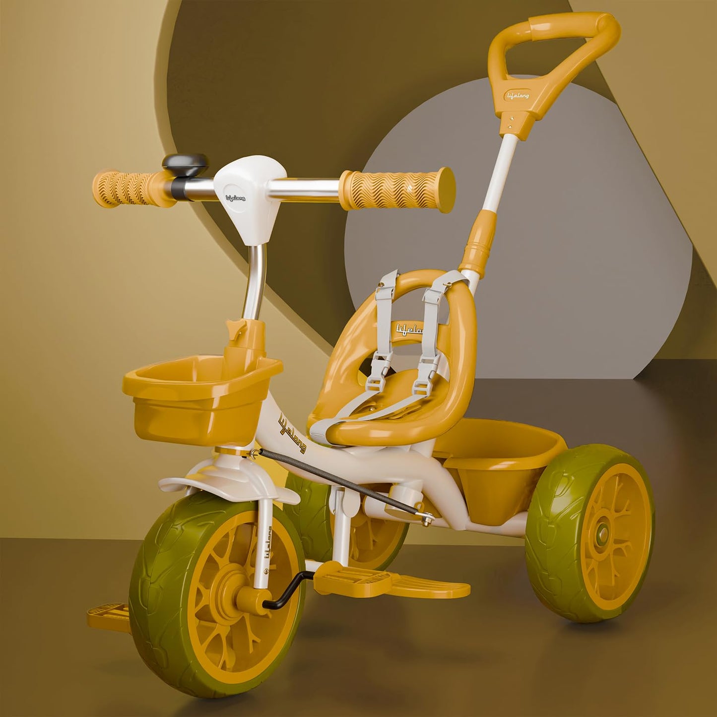 Lifelong Trike Cycle for Kids Cycle 2-5 Years - Tricycles for Boy & Girl - Baby Cycle - Bicycle for Kids - Bike with 3 EVA Wheels, Bell & Basket -Durable Tricycle with Parental Control - Springkart 
