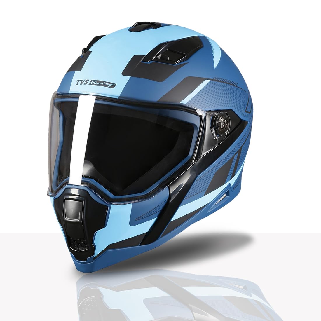TVS Racing Anti Matter Full Face Helmet for Bike & Motorcycle Riders-DOT & ISI Certified-Lightweight ABS Shell, UV Resistant-Ventilated Comfort Liner, Quick-Release Visor & Chin Strap