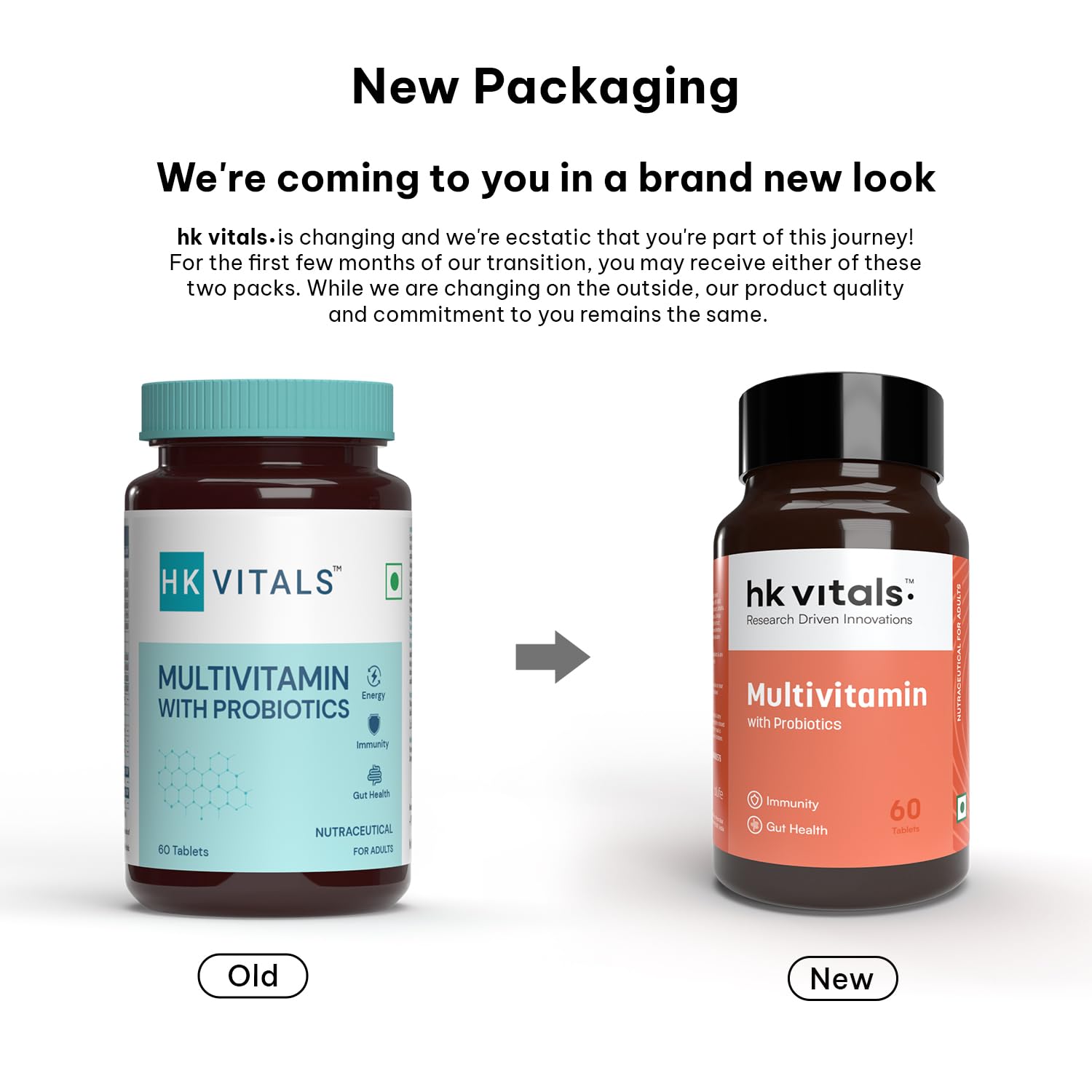 HealthKart hk vitals Multivitamin with Probiotics (60 capsules) | For Men and Women | Vitamin C, Vitamin B, Vitamin D, & Zinc, Supports Immunity and Gut Health, 1 count - Springkart 