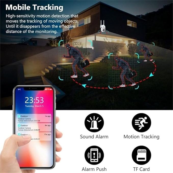 Maizic Smarthome Pack of 2 WiFi Mini PTZ Cameras 3MP | Dual Indoor/Outdoor Security Set, 360° Pan-Tilt Zoom, Color Night Vision, Two-Way Audio, AI Motion Alerts, Multi-User Live View