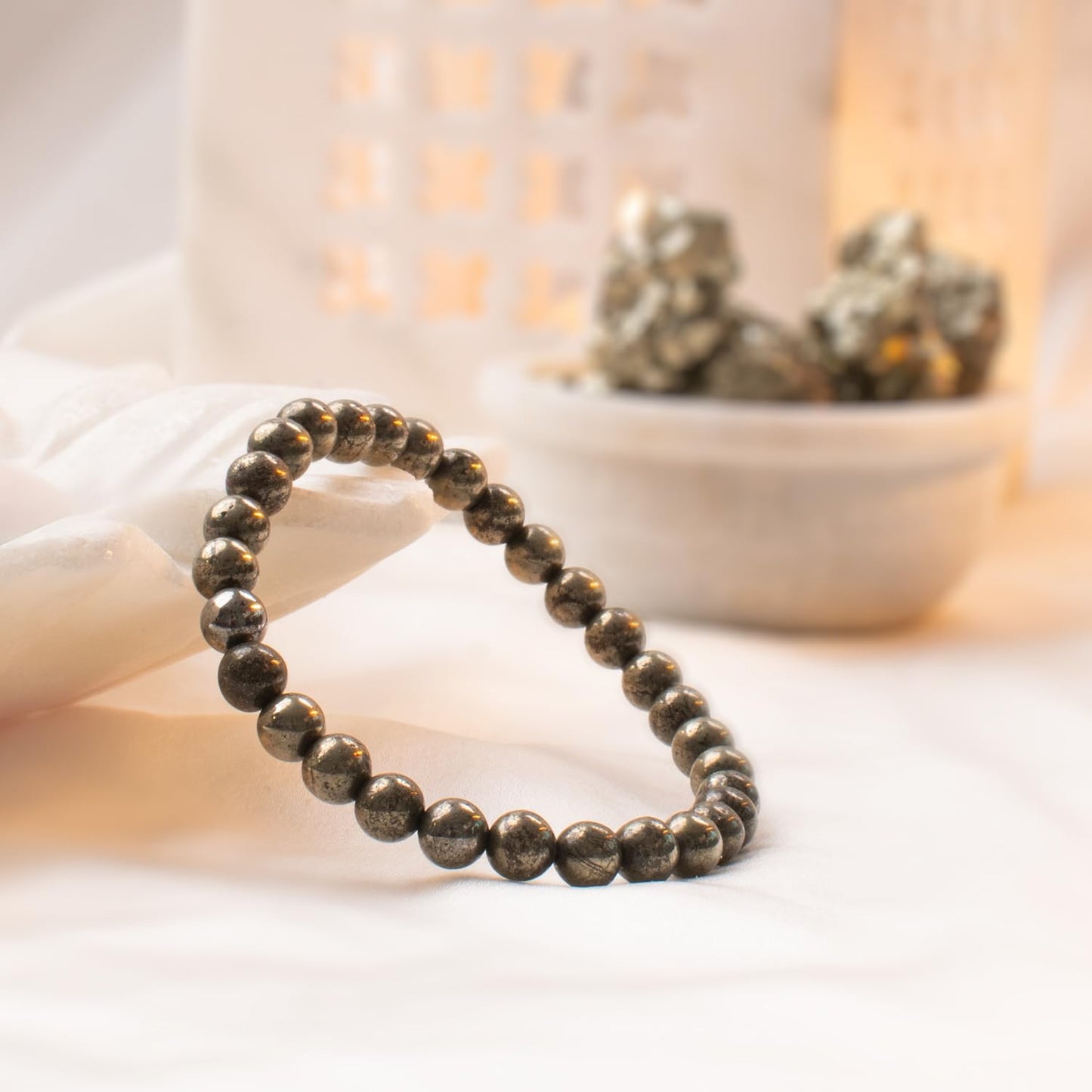 Astrotalk Raw Pyrite Bracelet | Certificate of Authenticity | Attracts Money and Boost Confidence | Astrology Bracelet for Men and Women | Beautifully Crafted with Healing Crystals