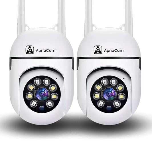 Smart Wi-fi Wireless IP CCTV Security Camera Light Vision, Remote Indoor 1080p V380 Pro App 360 Degree Watch Live Streaming Mini Dome PTZ Camera(Pack of 2)