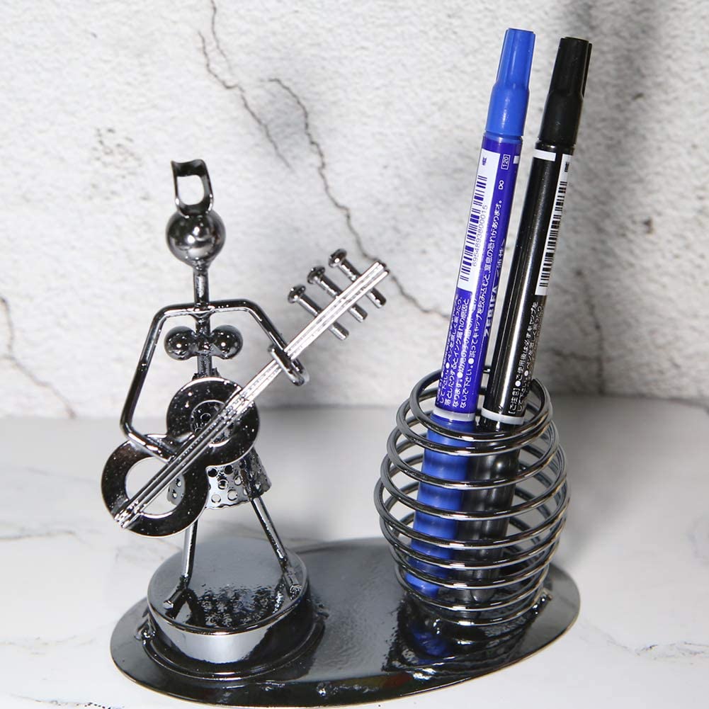 Girl Musician Playing Bass Guitar Pen Stand Showpiece - Springkart 