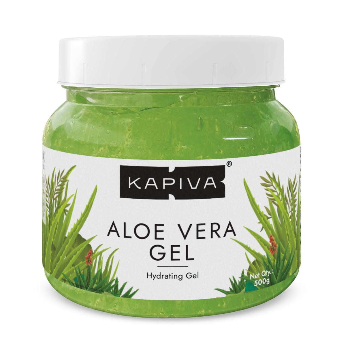 Kapiva Pure Aloe Vera Skin Gel 500g For Face & Hair | Hydrating, Moisturizing, Soothing Skin | Multipurpose Gel - Springkart 