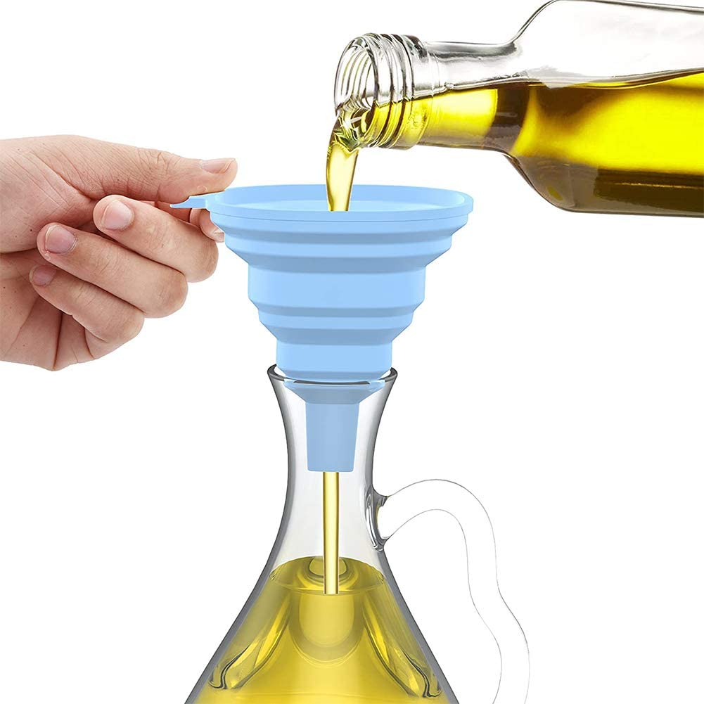 Flexible Silicone Foldable Kitchen Funnel for Liquid / Powder Transfer Hopper Food (Small) - Springkart 