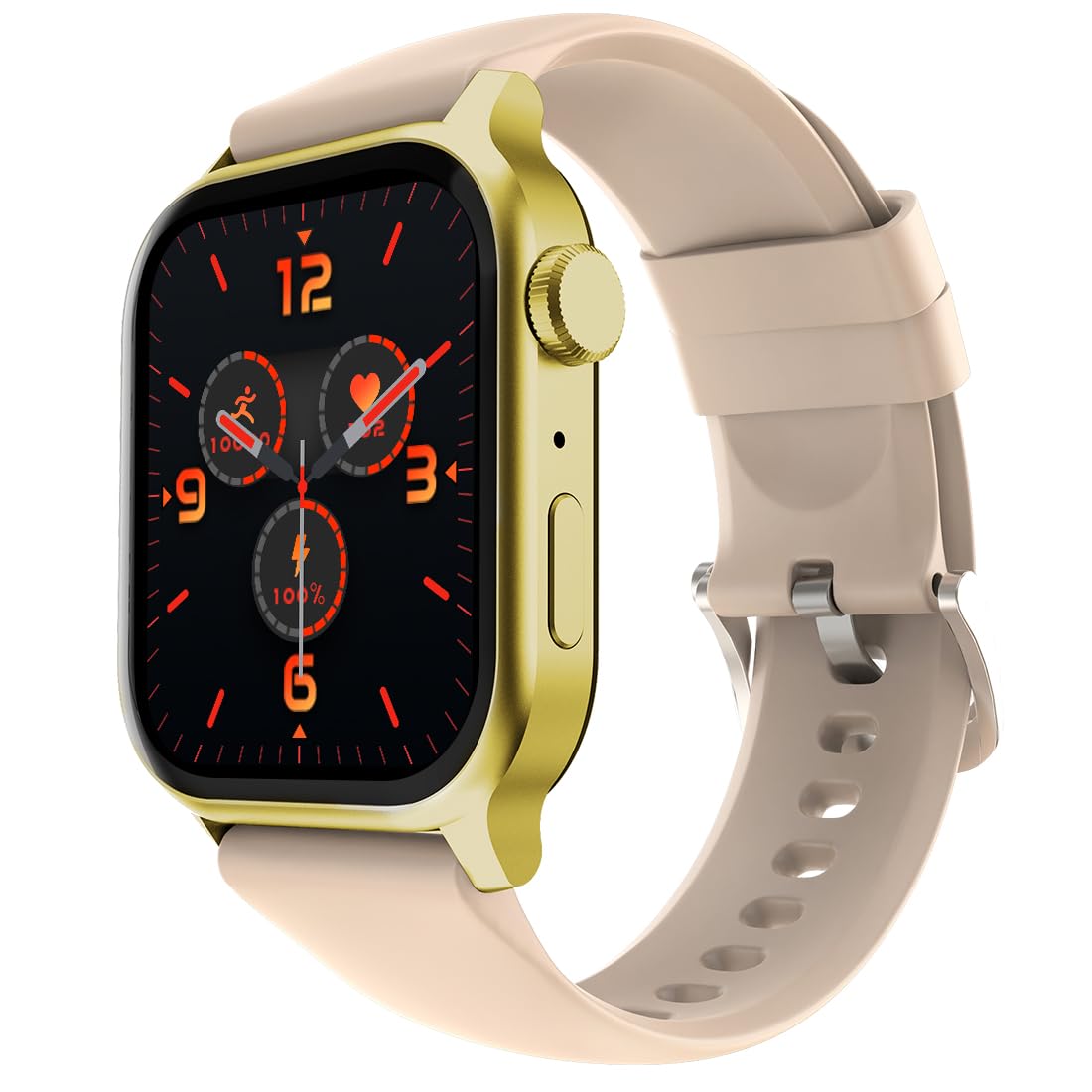 Fire-Boltt Rise Smart Watch 1.85″ with Bluetooth Calling, AI Voice Assistant, Rotating Crown, SpO2 & Heart Rate Monitor, 123 Sports Modes, IP67 Waterproof Metal Smartwatch for Men & Women - Black