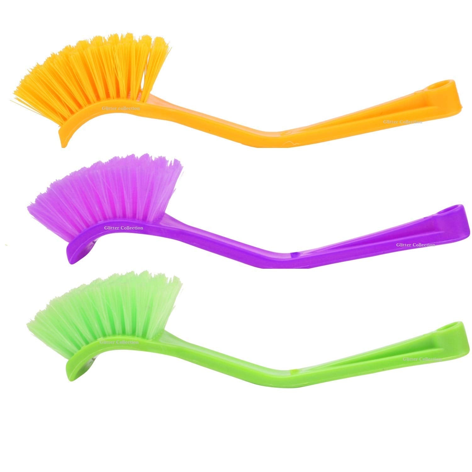 Plastic Wash Basin / Toilet Seat Cleaning Brush (Multicolour) - Springkart 