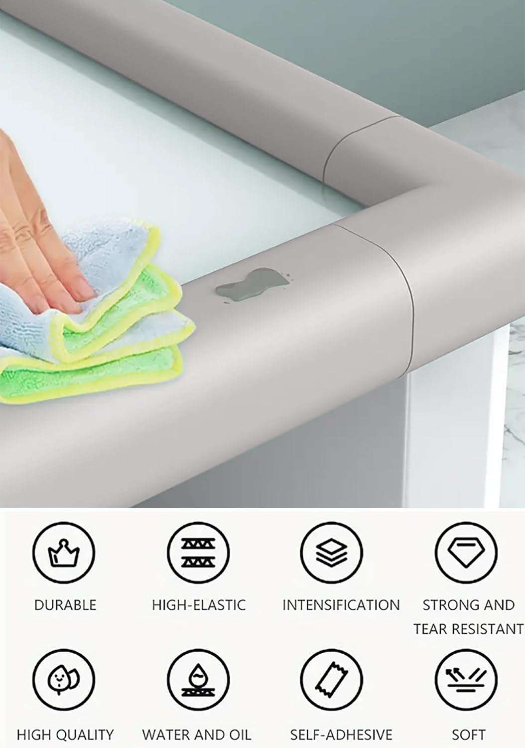 SYGA Baby Safety Strip Furniture Edge Guard Cushion Corner Cover 2 Meter 6.5 feet Tape Infant Bump Protector (Grey) - Springkart 