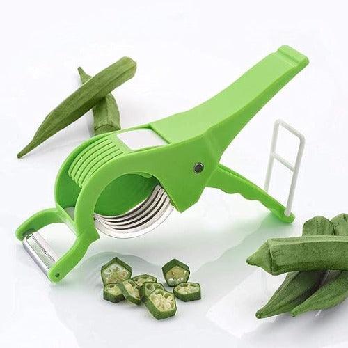 XML 2 in 1 Vegetable and Fruit Multi Cutter, Peeler, Slicer Easy Slicing Sharp Stainless Steel 5 Blade Multifunctional Kitchen Tool (Pack of 1) - Springkart 