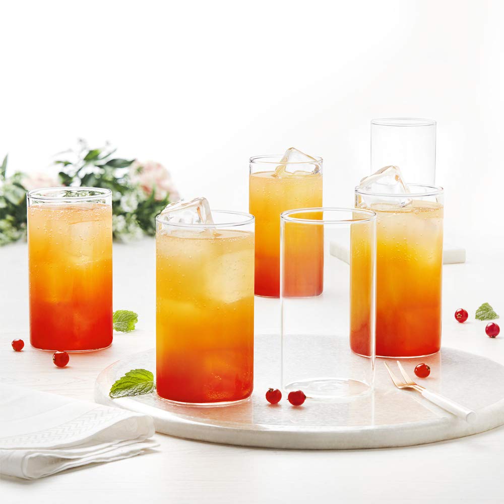 Heavy unbreakable Stylish Plastic Clear look fully Transparent Glasses Set 330ml (6pcs) - Springkart 