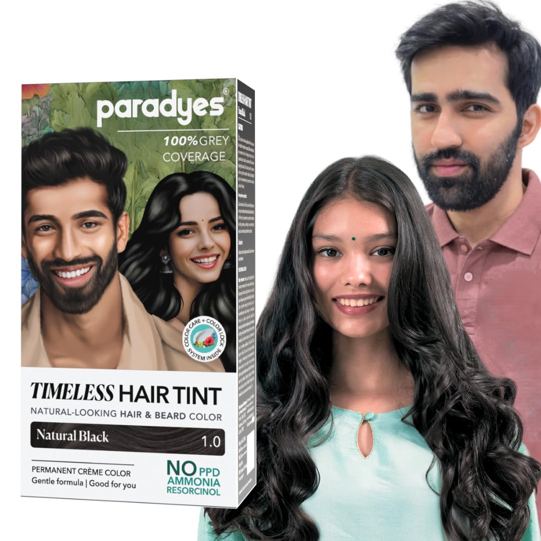 Paradyes Black Cherry Timeless Hair Tint, Permanent Crème Hair Colour for Natural-Looking Results, Complete Grey Coverage, Long-Lasting Formula Free from PPD, Ammonia, & Resorcinol, 3.6 Black Cherry