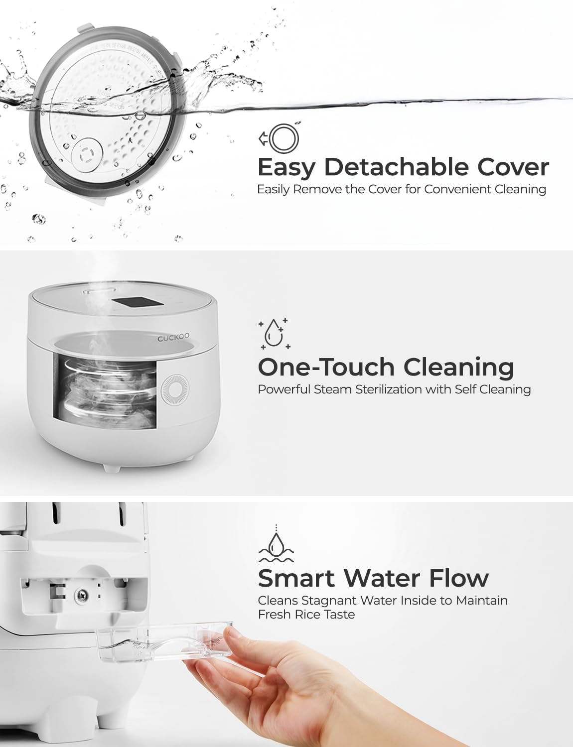 CUCKOO Multifunctional Electric Rice Cooker | 2 Litres Premium Non-Stick Pot | 6 Cups or 650 Grams Raw Rice Cooking Serves 2-6 People | 580 Watt Multi Cooker With 13 Menu Presets & Auto Clean Feature (White)