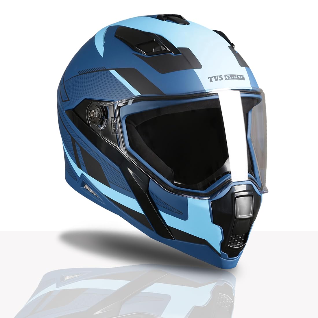 TVS Racing Anti Matter Full Face Helmet for Bike & Motorcycle Riders-DOT & ISI Certified-Lightweight ABS Shell, UV Resistant-Ventilated Comfort Liner, Quick-Release Visor & Chin Strap