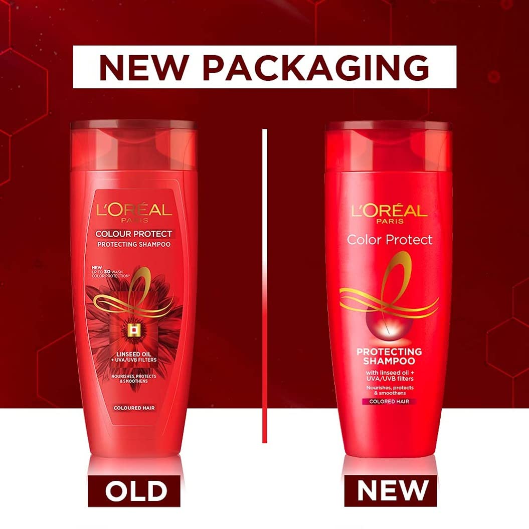 L'Oreal Paris Shampoo, Vibrant & Revived Colour, For Colour-treated Hair, Protects from UVA & UVB, Colour Protect, 340 ml - Springkart 