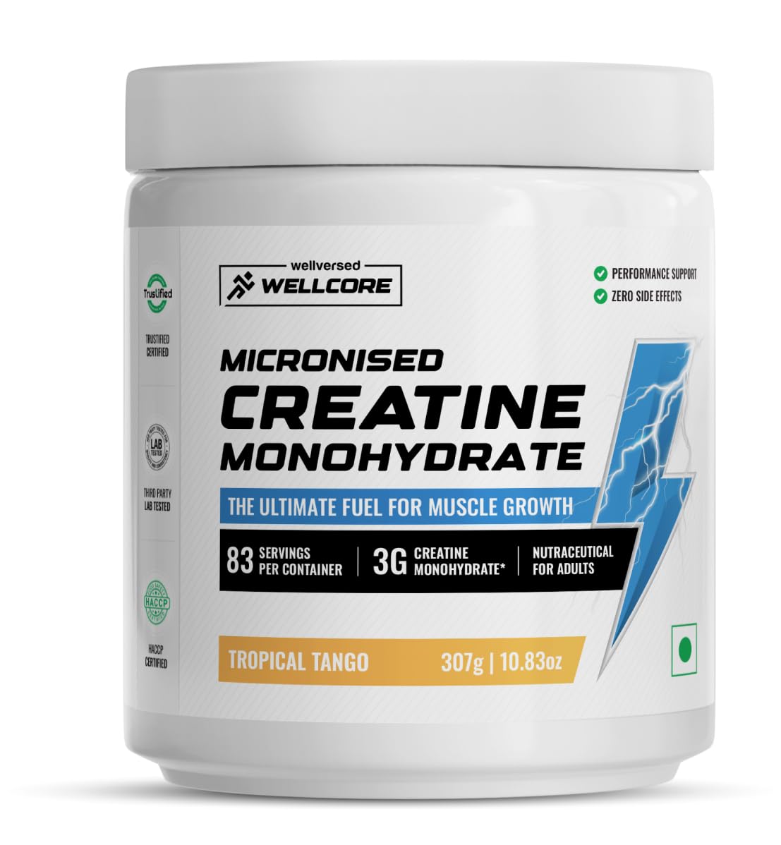 Wellcore - Pure Micronised Creatine Monohydrate,Tropical Tango (122g, 33 Servings), Rapid Absorption, Enhanced Muscle Strength & Power, Fast Recovery,Increased Muscle Mass