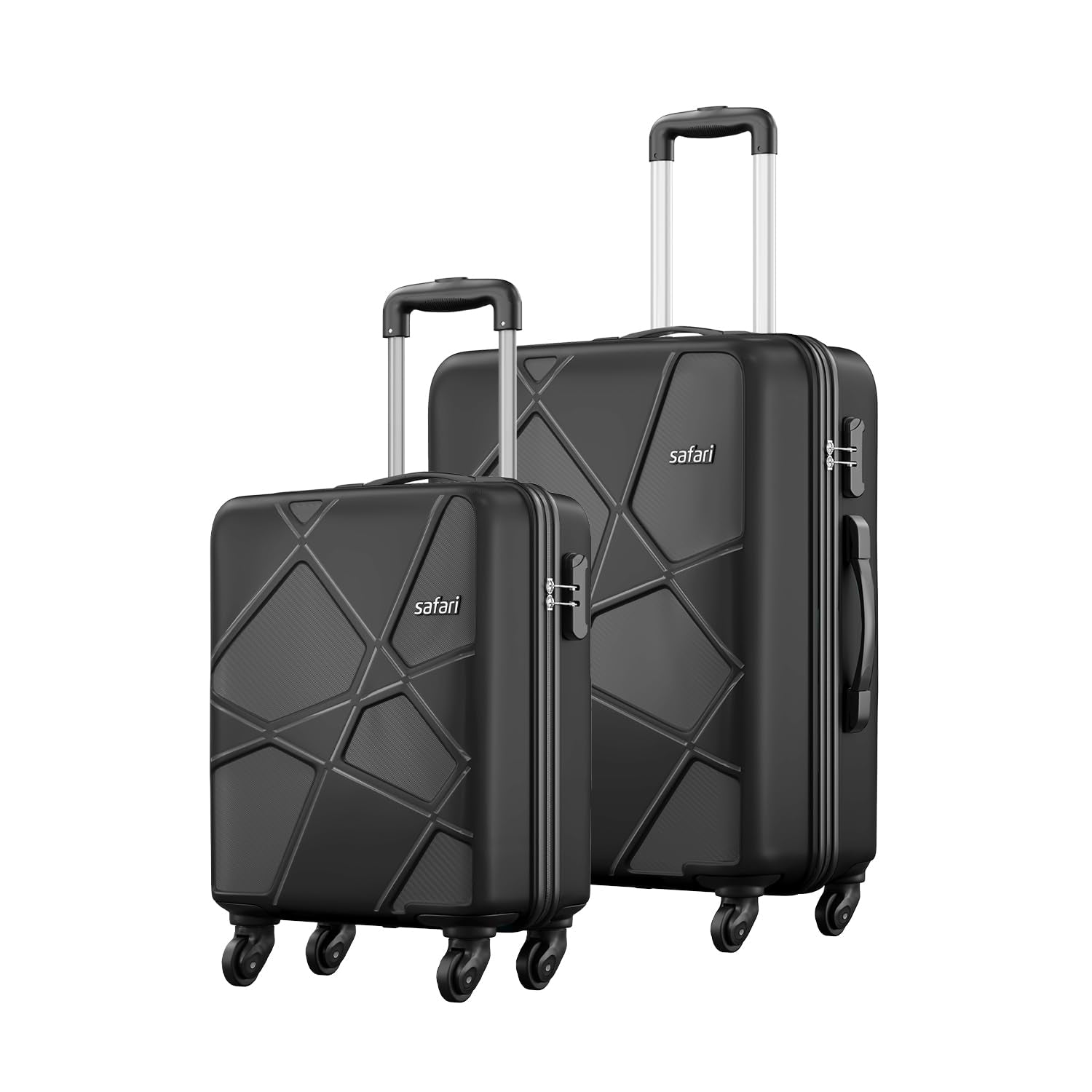 Safari Pentagon Set of 2, Cabin & Checkin Trolley Bags Hard Case Polypropylene 4 Wheels 360 Degree Wheeling System Luggage, Travel Bags, Suitcase for Travel, Trolley Bags for Travel, Dusk Green