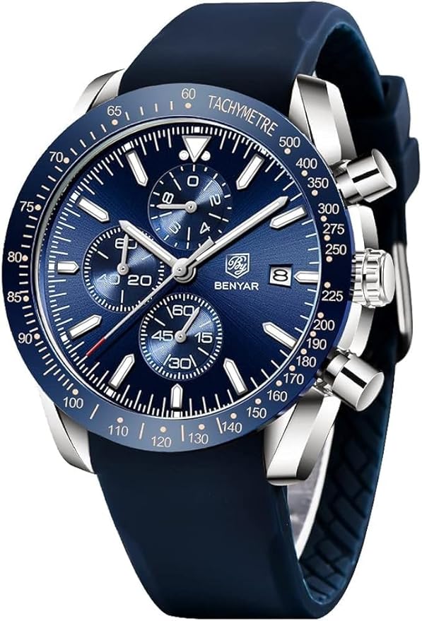 BENYAR Men's Luxury Chronograph Watch – Business, Casual | Quartz Movement with Date Display | Stylish Wristwatch | Gift for Men