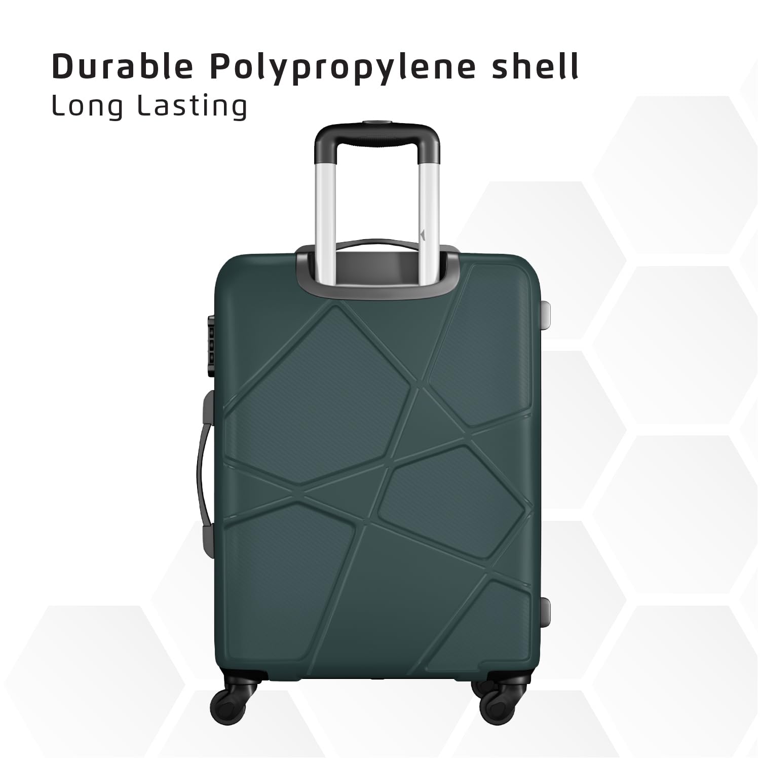 Safari Pentagon Set of 2, Cabin & Checkin Trolley Bags Hard Case Polypropylene 4 Wheels 360 Degree Wheeling System Luggage, Travel Bags, Suitcase for Travel, Trolley Bags for Travel, Dusk Green