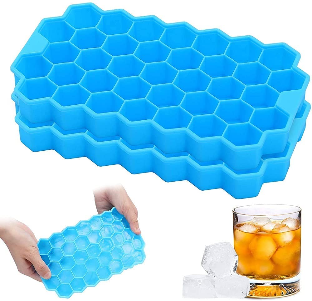 Flexible Silicone Ice Cube Tray, 37 Small Cubes , Fridge Use - Springkart 