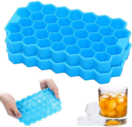 Flexible Silicone Ice Cube Tray, 37 Small Cubes , Fridge Use - Springkart 