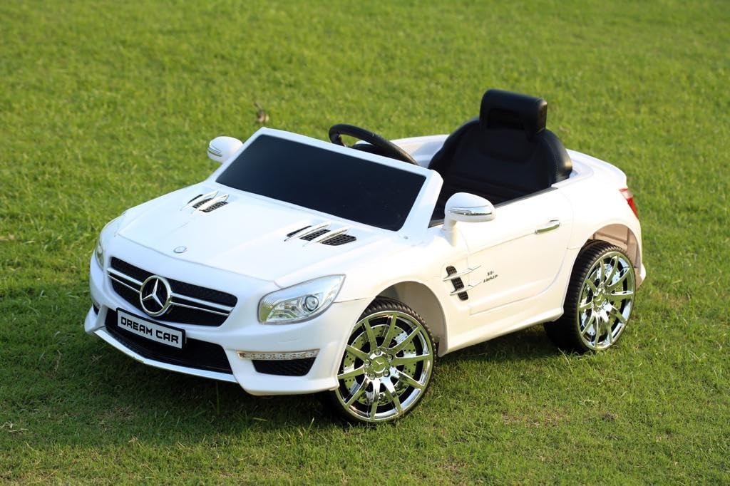 Kids MERC Battery car for Kids | Battery Operated Jeep for 1 to 7 Year | Electric Ride on-Dual Control Mode, Swing Function, Led Lights, with Seat Belts | (White)