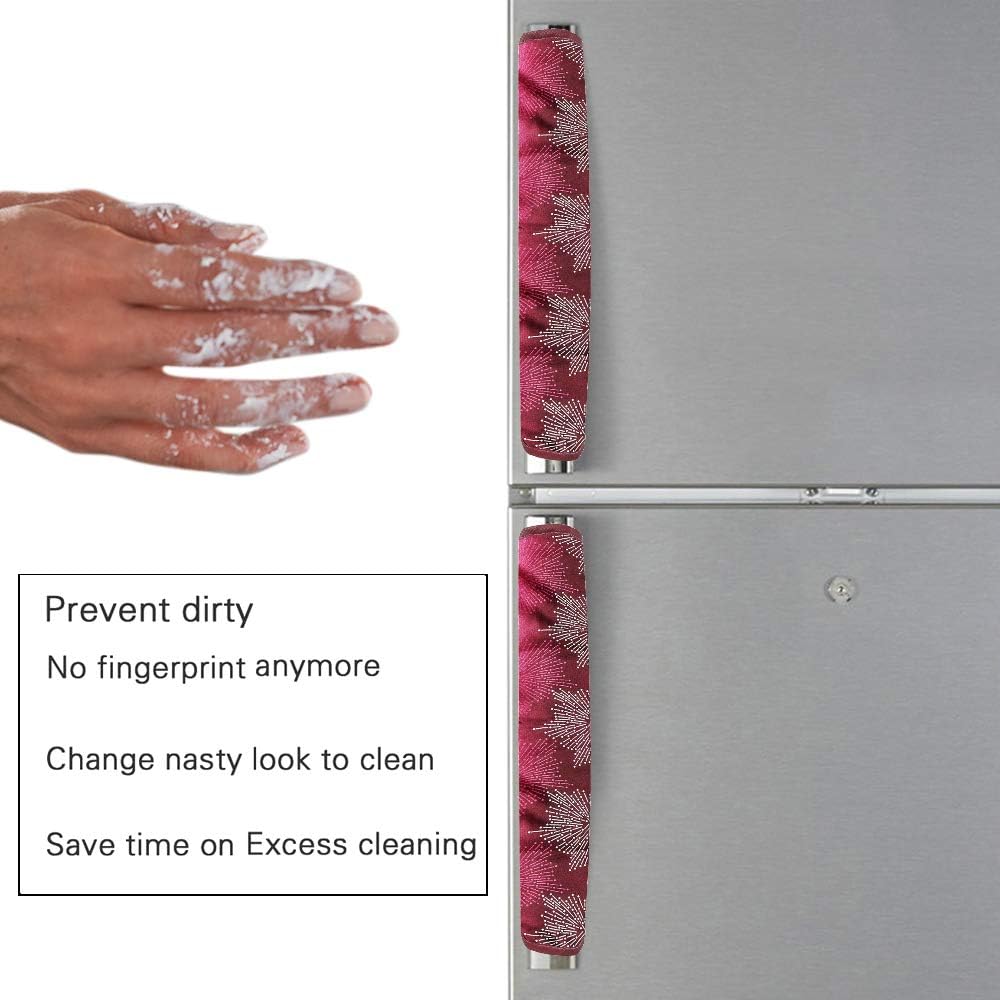 Fridge Cover Handle Cover Polyester High Material Cover For All Fridge Handle Use ( Set Of 2 Pcs ) Multi Design - Springkart 